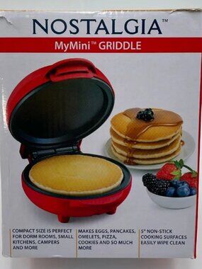 MyMini Pancake Maker Nostalgia Griddle Limited Edition 5” Plate, Non stick New